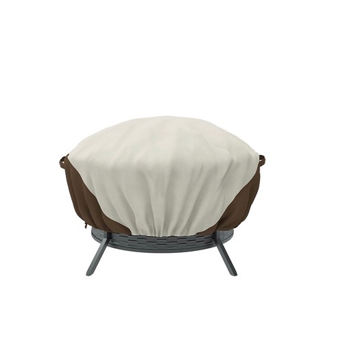 Round fire pit cover - cover, cream