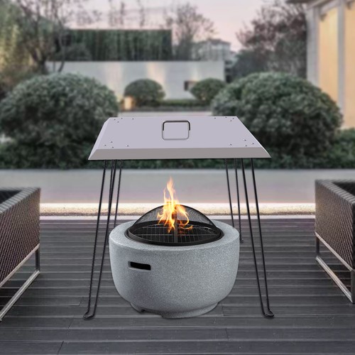 Square fire pit heat - heat, deflector