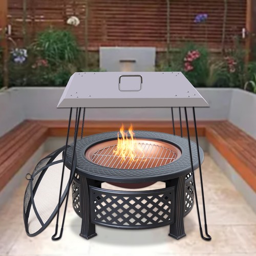 Portable square fire pit heat - fire,