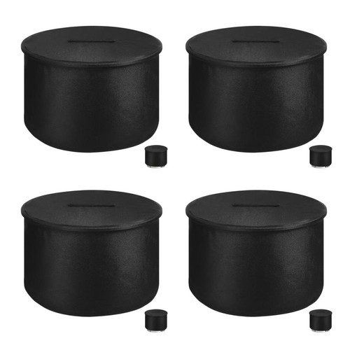 Black round fire pit - round, cover